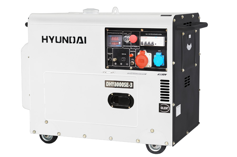 дизельный электрогенератор hyundai dhy8000se-3